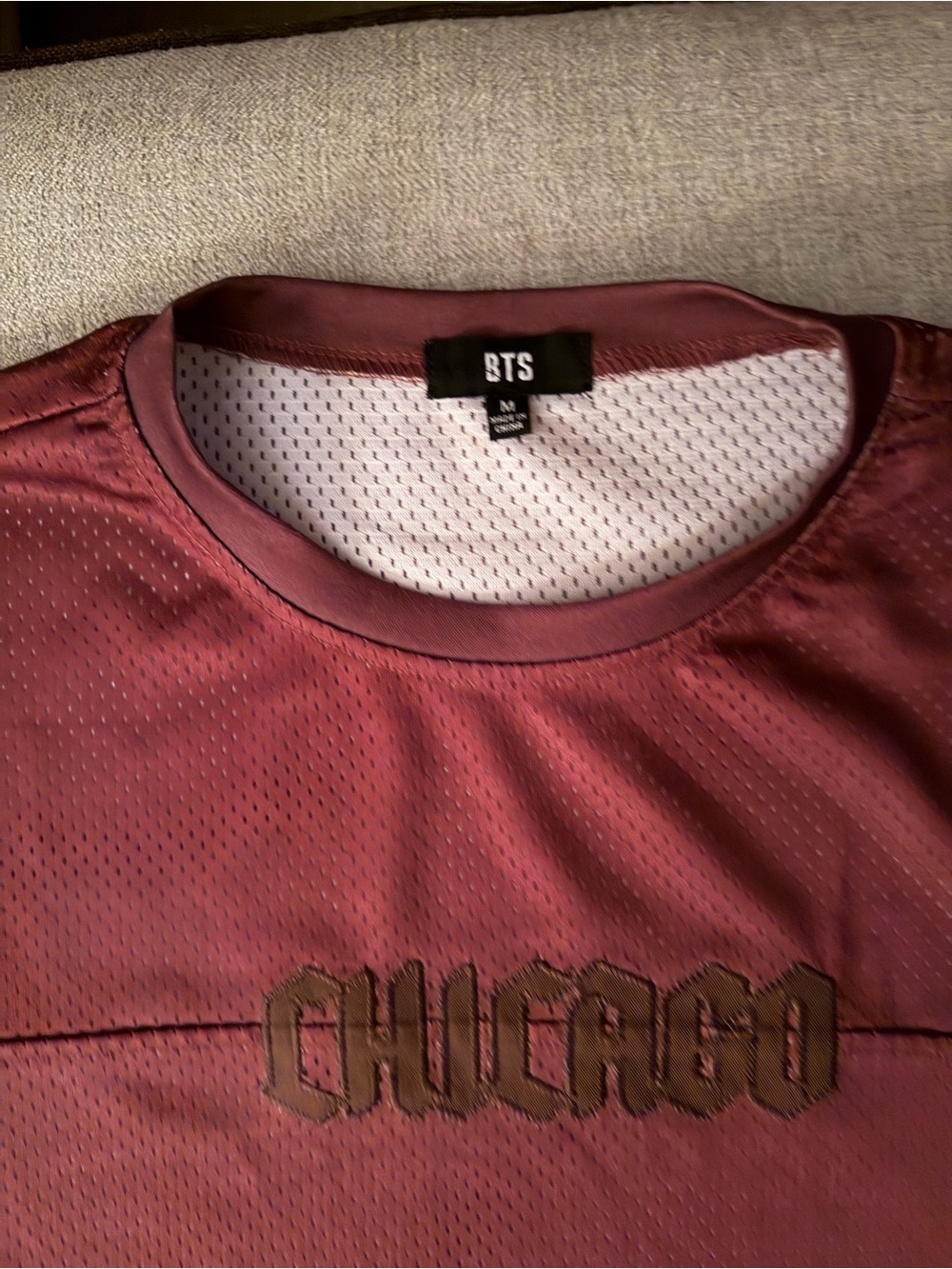 BTS Men’s Maroon Chicago Mesh Crewneck Jersey